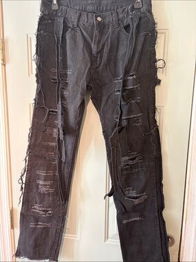 MNML Black Distressed Skinny Jeans